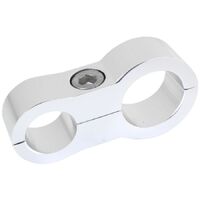 Stepped Billet Dual Hose Separator - Silver Finish