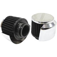 Chrome Clamp On Breather With Chrome Shield