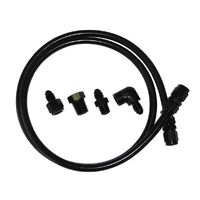 Black Nylon Outer Stainless Steel Braided Line Gauge Kit -4AN