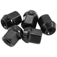 Acorn Short Open Black Wheel Nuts - 1/2-20"