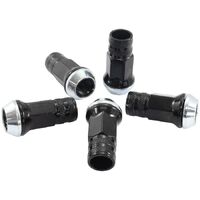Acorn Long Open Black Wheel Nuts - M12 x 1.25mm
