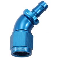 510 Series Full Flow Tight Radius Push Lock 45 Hose End -6AN To 5/16" (8mm) Barb