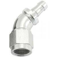 510 Series Full Flow Tight Radius Push Lock 45 Hose End -6AN To 5/16" (8mm) Barb