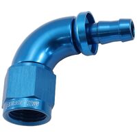 510 Series Full Flow Tight Radius Push Lock 90 Hose End -6AN To 5/16" (8mm) Barb