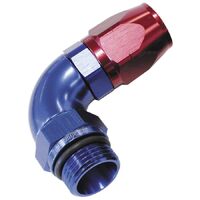 90 Male ORB Full Flow Swivel Hose End -8 ORB to -6AN