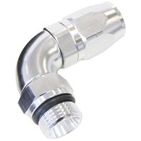 90 Male ORB Full Flow Swivel Hose End -8 ORB to -6AN