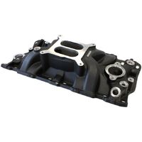 SB Chev Street Dual Plane Intake Manifold, Black Finish