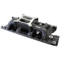 SB Ford 289-302 Windsor Air Gap Dual Plane Intake Manifold, Black Finish