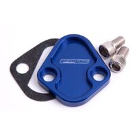 Billet Fuel Pump Block-Off Plate - Blue