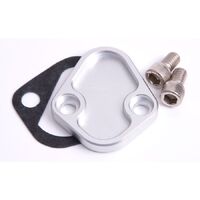 Billet Fuel Pump Block-Off Plate - Silver