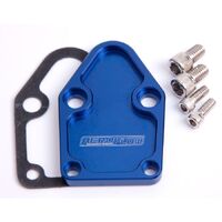 Billet Fuel Pump Block-Off Plate - Blue