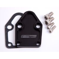 Billet Fuel Pump Block-Off Plate - Black