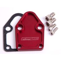 Billet Fuel Pump Block-Off Plate - Red
