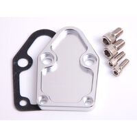 Billet Fuel Pump Block-Off Plate - Silver
