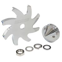 BILLET ALTERNATOR PULLEY & FAN WITH NOSE COVER, POLISHED