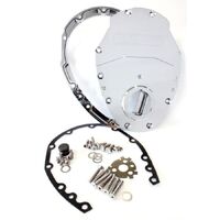 Small Block Chev 350 2-Piece Billet Timing Cover - Chrome Finish