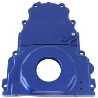 GM LS 2-Piece Billet Timing Cover - Blue Finish
