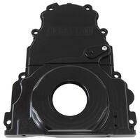 GM LS 2-Piece Billet Timing Cover - Black Finish