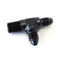 Tee with NPT On Run 1/4" to -4AN