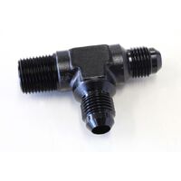 Tee with NPT On Run 3/8" to -6AN