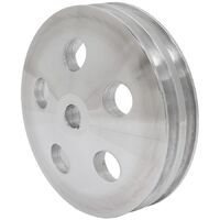 Power Steering Pump Pulley with Double Groove - Chrome Finish