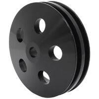 Power Steering Pump Pulley with Double Groove - Black Finish