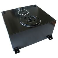 Aluminium 15 Gallon (57L) Fuel Cell Flat Bottom Triple 40mm Pump Hanger & Fuel Sender - Black