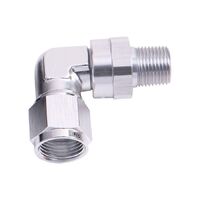 90 Male NPT to Female AN Adapter 1/4" to -4AN
