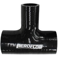 Gloss Black Silicone Tee Hose 1-3/4" (44mm) Run I.D to 1" (25mm) Side I.D