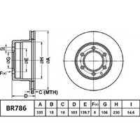 Bendix BR786 ULT Ultimate Brake Disc Rotor Pair 335mm