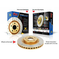 T2 Slotted & Drilled X-GOLD Front Rotors PAIR (STI MY02-17 Brembos)