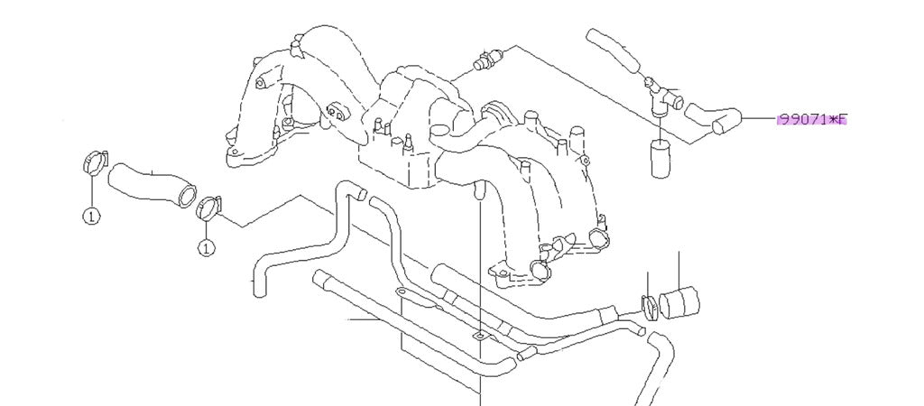 PCV Breather Hose to Inlet Manifold (WRX/STI MY99-00)