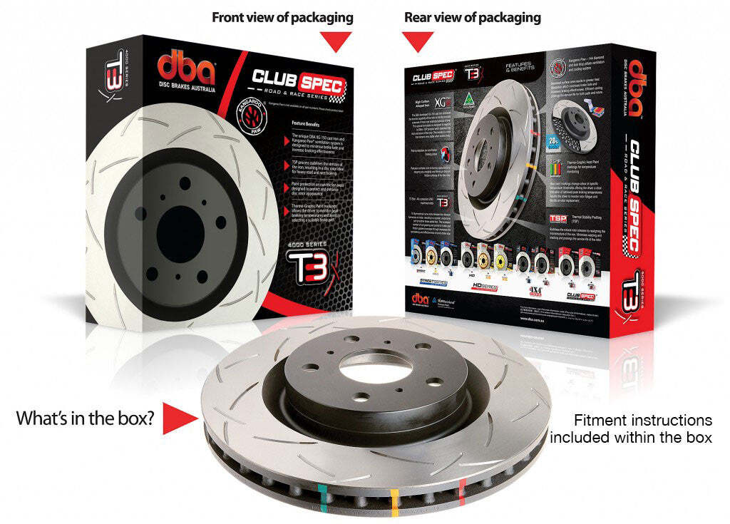 T3 4000 Slotted PAIR - Rear, Yellow Brembo 326 x 20mm (STI VAB MY18-21)-1