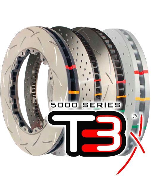 T3 5000 2 PIECE Slotted Front Rotors PAIR (STI MY01-17 Brembos)-1
