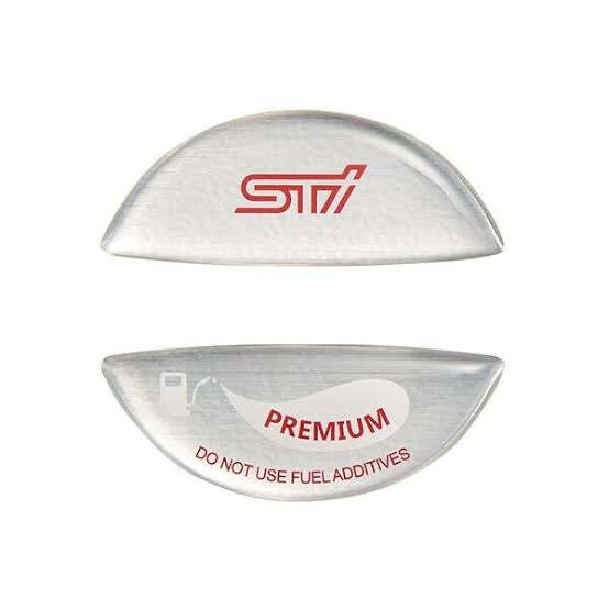 STI Genuine Fuel Cap Sticker - SILVER (Subaru)-1