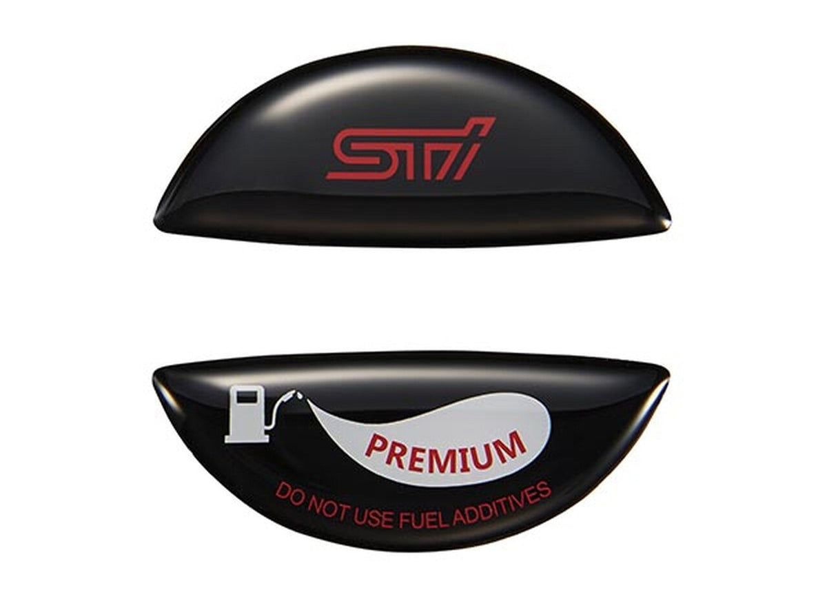 STI Genuine Fuel Cap Sticker - BLACK (Subaru)