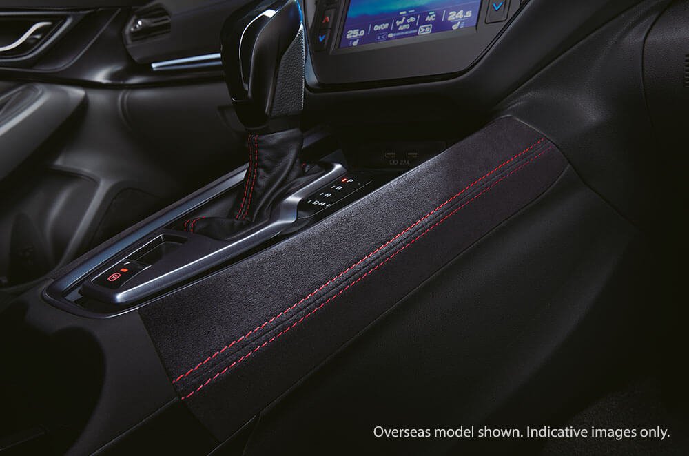 Centre Console Ornament CVT - Red Stitch (WRX MY22+)-2