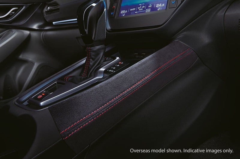 Centre Console Ornament CVT - Red Stitch (WRX MY22+)-2